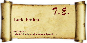 Türk Endre névjegykártya